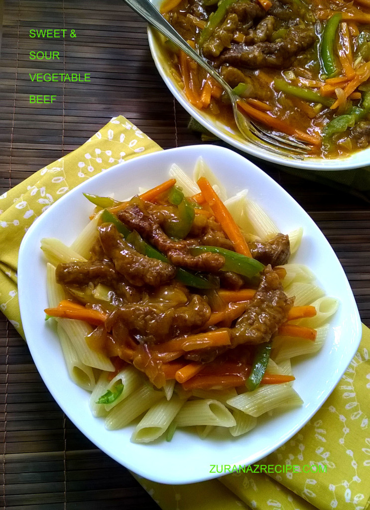 sweet and sour vegetable beef..