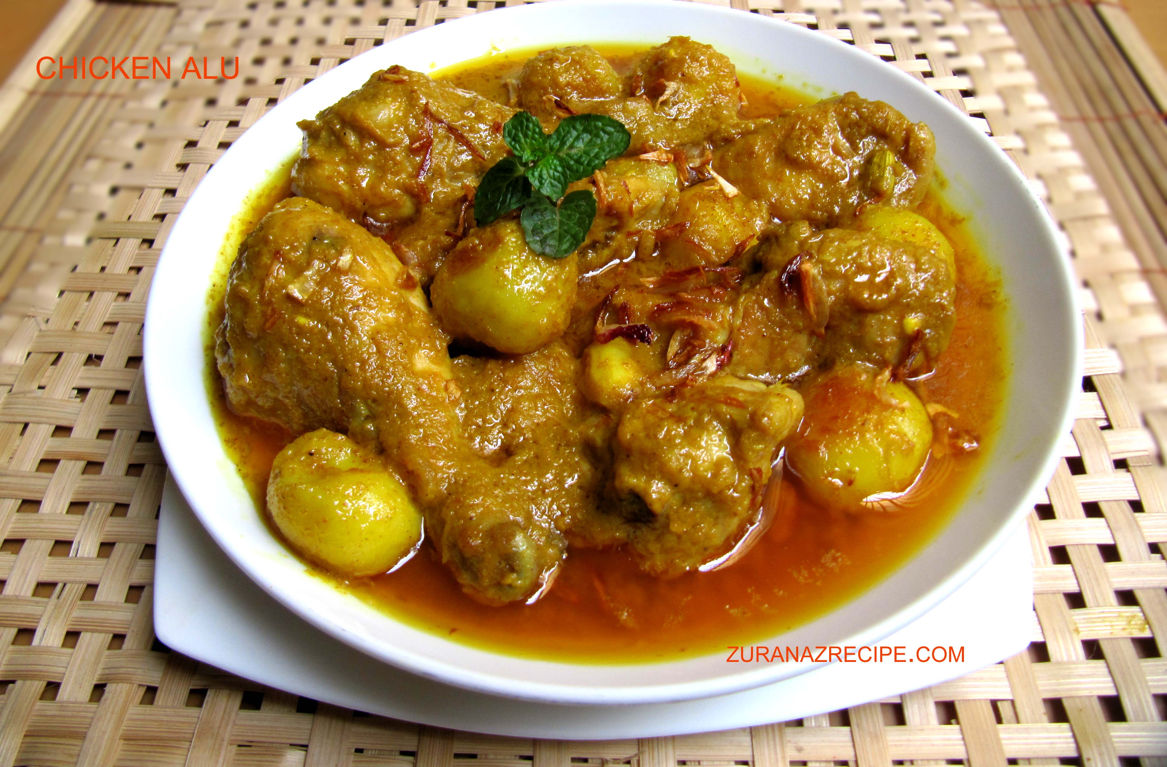 Choto Alute Murgi/Alu Chicken Curry